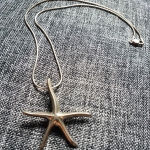 Silver starfish necklace